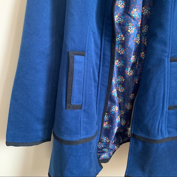 Tulle zipper coat. Rich blue with fun lining. - Picture 3 of 8